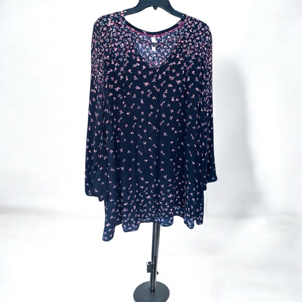 Women’s Navy Pink Floral Dress Xhiliaration Size XXL